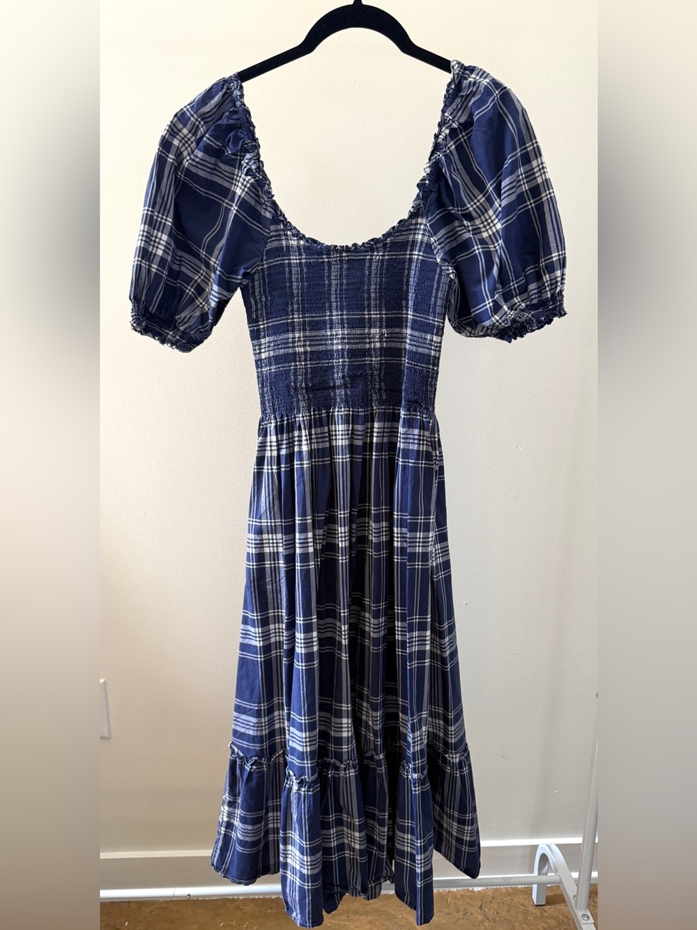 Hill House Home Louisa Nap Dress Blue White Gingham Check - Size M - Picture 4 of 11